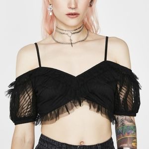 Dollskill rehab Black hearted madame crop top